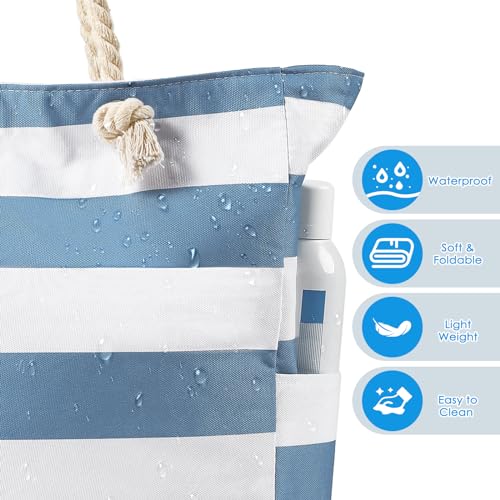 Pleneal Beach Bags For Women - Large Beach Bags with Zipper Waterproof Sandproof Swim Pool Beach Bag