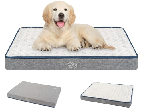 EMPSIGN Reversible Cool and Warm Dog Bed for Crate Pad, Pet Beds with Washable and Removable Cover, Dogs Crate Beds Sleepi...