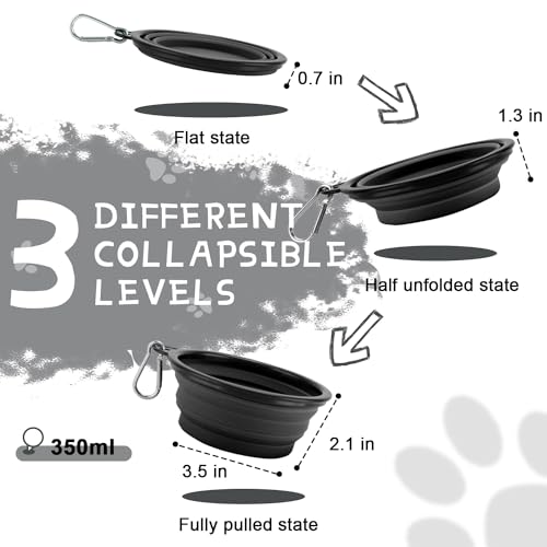 Collapsible Dog Bowls for Travel, 2-Pack Dog Portable Water Bowl for Dogs Cats Pet Foldable Feeding Watering Dish for Trav...