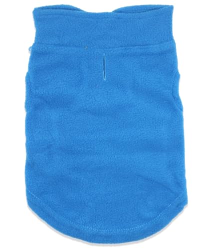 DroolingDog Cat Sweater Fleece Vest Lightweight Cat Clothes for Small Cats Only, Medium, Blue