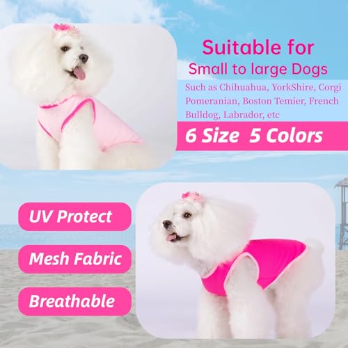 UNIPUP 2 Pack Cooling Shirts for Dogs, Lightweight Mesh Breathable Dog Shirt for Small Dogs Girl,Sun-Protection Sleeveless...