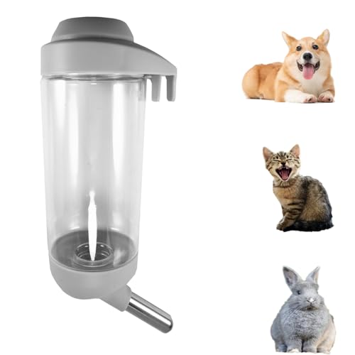 DEEUCHIS Dog Crate Water Bottle - 17 oz No Drip Kennel Pet Water Dispenser, Easy-to-Use Cage Water Bottle for Dogs, Cats, ...