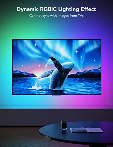 Govee TV LED Backlight, RGBIC Smart LED Strip Lights for 55-65 Inch TVs, Bluetooth and Wi-Fi APP Control, Works with Alexa...
