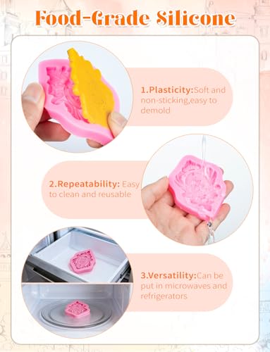 10 PCS Photo Frame Fondant Molds, Mini Photo Frame Silicone Molds Baroque Style Vintage Frame Molds for Cupcake Topper Cak...