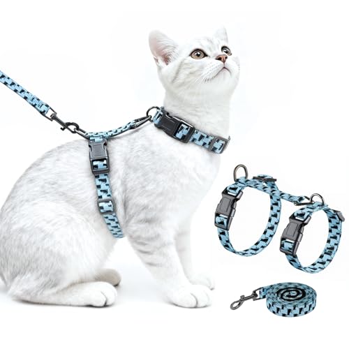 Halypet Cat Harness and Leash Set, Escape Proof 3-in-1 Adjustable Harness for Cats & Kitten, Soft Lightweight, Easy On & C...