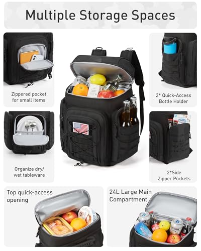 TOURIT 30L (42 Cans) Tactical Cooler Backpack – Military-Grade Insulated Back Pack with 16H Ice Retention, Leakproof Mult...