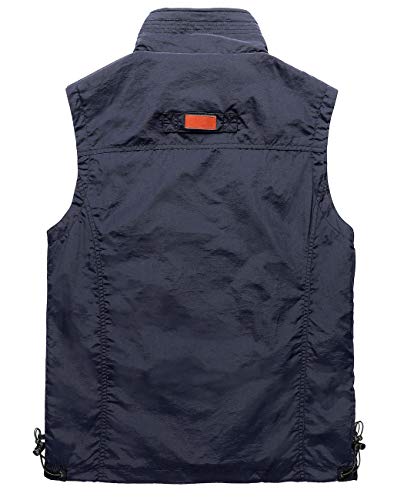 Hixiaohe Mens Lightweight Vest Outerwear Casual Summer Outdoor Travel Vest for Hiking Fishing Golf Photo Work with Pockets