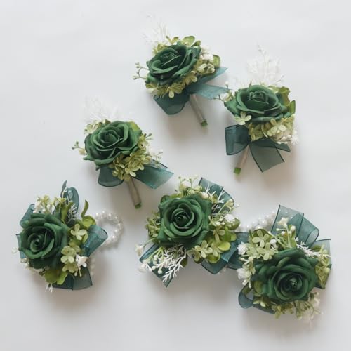 MAFELOE Corsage and Boutonniere Set for Wedding Prom Party Homecoming Celebration Artificial Flower Accessories Suit Decor...