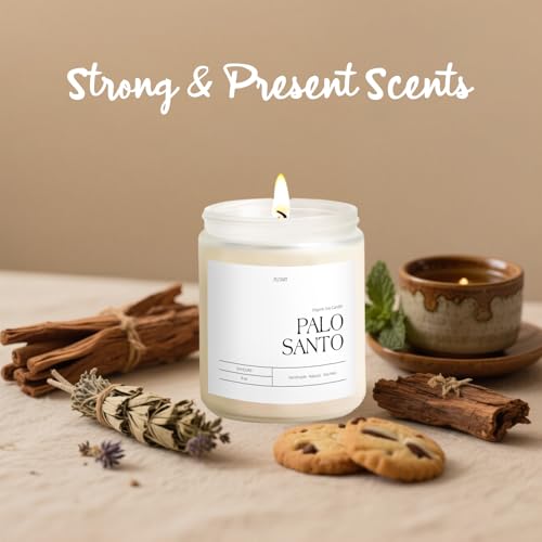 Putart Palo Santo Highly Scented Candle for Home, 9oz Natural Soy Aromatherapy Non Toxic Candles with Essential Oil, Home ...