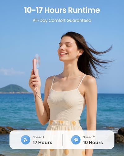 Gaiatop Portable Handheld Fan, 3 in 1 Mini Fan Handheld [17h Max Cooling], Foldable Personal Fans Pocket Design, USB Trave...