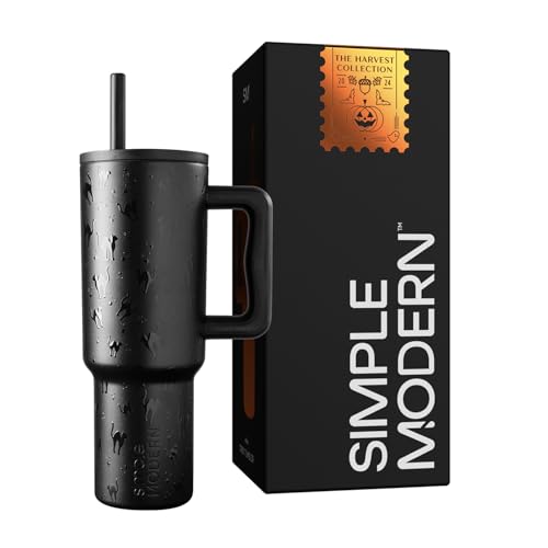 Simple Modern Halloween 40 oz Tumbler with Handle and Straw Lid | Leak-Proof Insulated Stainless Steel Water Bottle Travel...