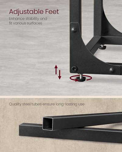 VASAGLE C-Shaped End Table, Small Side Table for Couch, Sofa Table with Metal Frame for Living Room, Bedroom, Bedside, Rus...