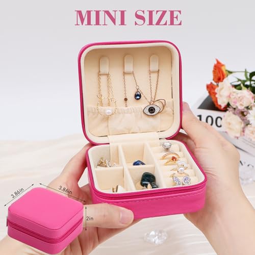 17Dec Small Travel Jewelry Case Organizer,Mini Travel Essentials for Women,Bridesmaid Gifts Birthday Gifts for Women,Small...