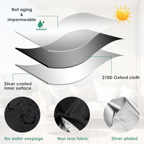 TMWEFUSC 2 Pack Patio Furniture Storage Bag Extra Large Protective Cushion Cover with Zippered Waterproof for Patio Furnit...