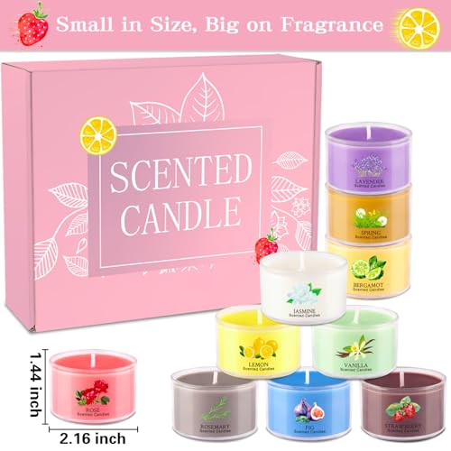 20 Pack Scented Candles, 1.6oz Mini Jar Holiday Gift Set with 10 Fragrances & Colors, Natural Soy Wax Aromatherapy Candles...
