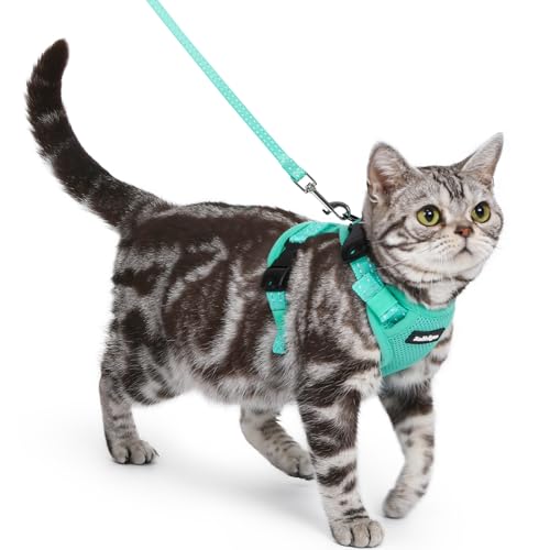 rabbitgoo Cat Harness and Leash, Escape Proof Vest with 3 Adjustable Buckles, Soft Comfortable Kitten Harness, Easy to Wea...