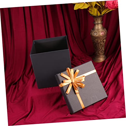 FRCOLOR Delicate Box Brown Bowknot Elegant Present Storage Case for Weddings Birthdays Anniversaries Engagements Material