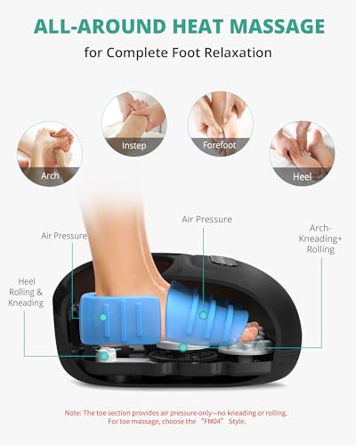 Medcursor Foot Massager Machine with Heat, Rolling, Deep Kneading, Shiatsu Foot Massager for Delivers Pain Relief, Tired, ...