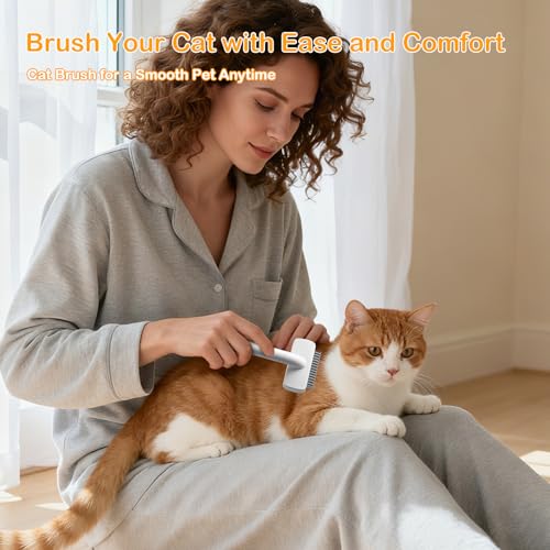 Diecallan Cat Brush cat grooming supplies Gently Removes Loose Undercoat Mats, Tangled Hair and Soothes Skin. Ideal for Lo...