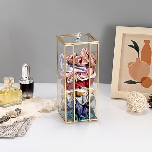 Hipiwe Gold Glass Clean Pads Storage Box Cotton Pad Dispenser for the Clean Skin Club Vertical Desktop Organizer with Lid ...