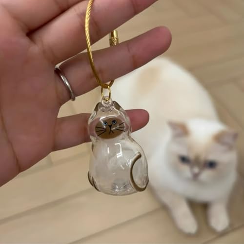 Pet Fur Memorial Keychain-Transparent cat Hair Keychain,Pendant for Cat & Dog Hair Collection -Animal Lovers Keepsake Gift