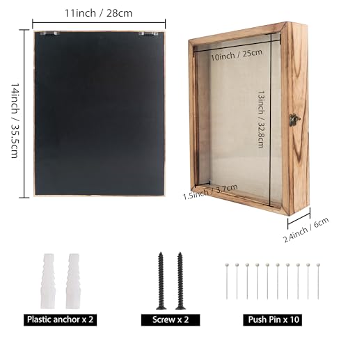GraduatePro Shadow Box Frame 11x14 Display Case with Linen Back, Real Glass Window Door with Hinge, Picture Frame Wedding ...