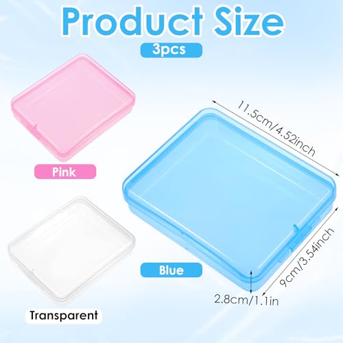 Portable Travel Cotton Pad Holder 3 Pcs Travel Qtips Case Cotton Pad Holder Travel Dispenser Cosmetic Sponge Storage Box C...