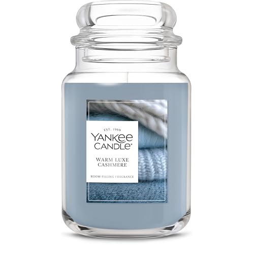 Yankee Candle Warm Luxe Cashmere, Scented Candle, 22oz Large Jar with up to 150 Hour Burn Time, Giftable