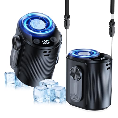 KIMMOO AI Portable Rechargeable Waist Fan with Ice Cooler, 24H Max Cooling, 100-Speed 20000RPM Turbo Cooling Battery Perso...