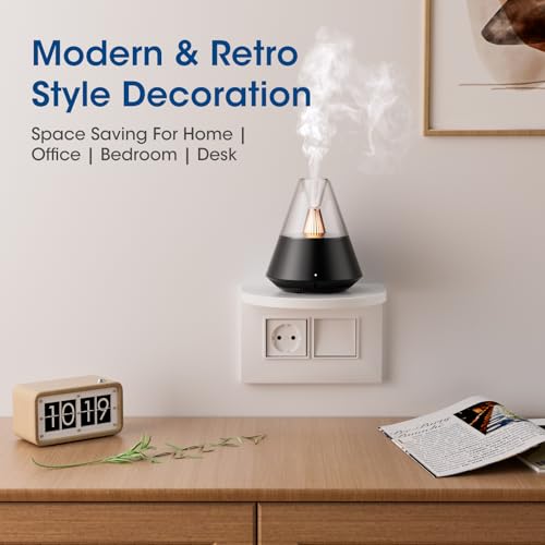 KinYiLO Ultrasonic Essential Oil Diffuser, 150ML Modern Aromatherapy Diffuser with Candle Light, 2 Mist Mode, Remote Contr...