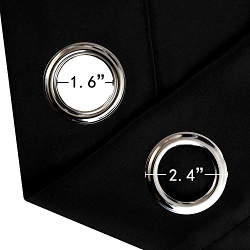 LEMOMO Blackout Curtains 52 x 84 inches Long Black Curtains Set of 2 Panels Thermal Insulated Room Darkening Curtains for ...