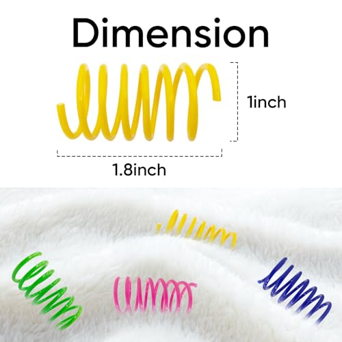 AGYM Cat Toys for Indoor Cats, 30 Pack Interactive Cat Spring Toys, Durable Colorful Plastic Spiral Springs for Kitten Hun...