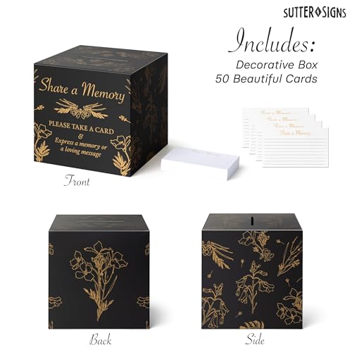 Share A Memory Card Box Set | 50 Memorial Cards for Celebration of Life, Funeral, Guest Book, Graduation, Retirement, Birt...