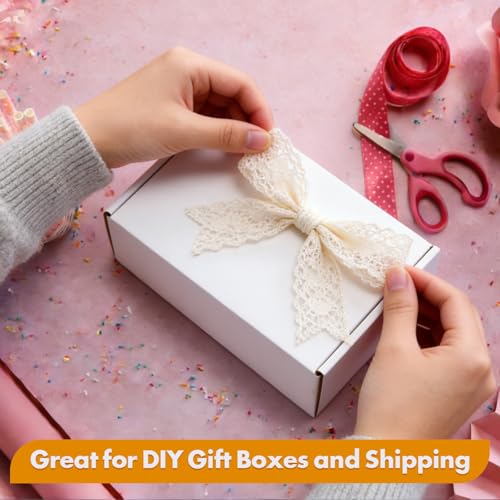 Shipping Boxes,5 PCS 6x4x2 Inch Tuck Top Mailer Boxes,White Small Corrugated Cardboard Boxes for Packing, Mailing, Moving,...