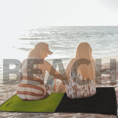 Frelaxy Pocket Picnic Blanket, Waterproof Sandproof Beach Mat, Compact Camping Tarp for Festivals, Hiking, Travel, Outdoor...