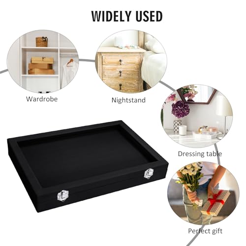 Vicoter Rings Organizer Tray 100 Slot Velvet Ring Earring Storage Box TranSparent Cover Jewelry Store Ring Display Box Jew...