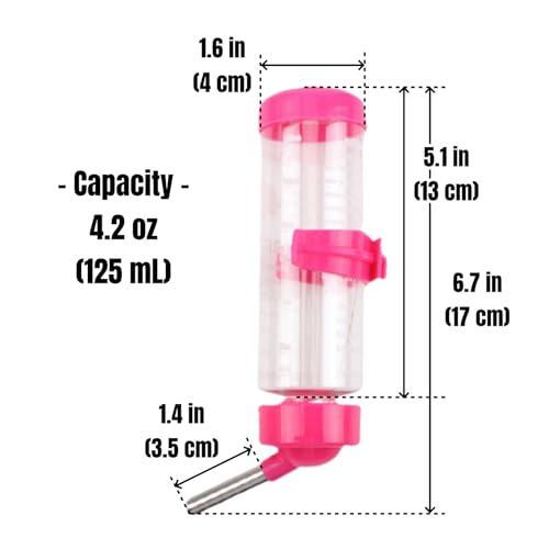 2 PCS Cage Water Bottle No Drip Small Animal Water Bottle Pet Water Bottle for Rabbit Guinea Pig Hedgehog Squirrel Hamster...