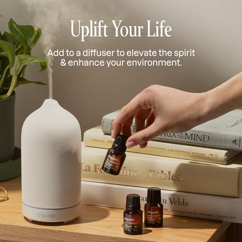 Cliganic Organic Aromatherapy Essential Oils Gift Set (Top 8 - The Iconics), 100% Pure - Peppermint, Lavender, Eucalyptus,...
