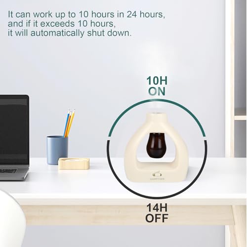 HAPPTWS Waterless Essentil Oil Diffuser Set - Cordless Diffuser 3 Timer Settings Battery Operated for Bedroom Yoga Studio ...