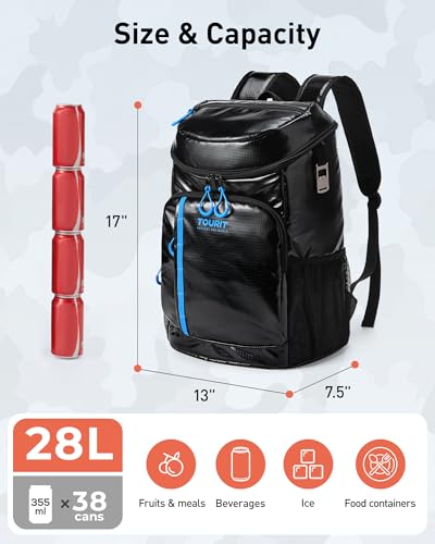 TOURIT Backpack Cooler Insulated 30 Cans, Lightweight Leak Proof Travel Cooler Bag, Soft Waterproof Cooler Backpack for Me...