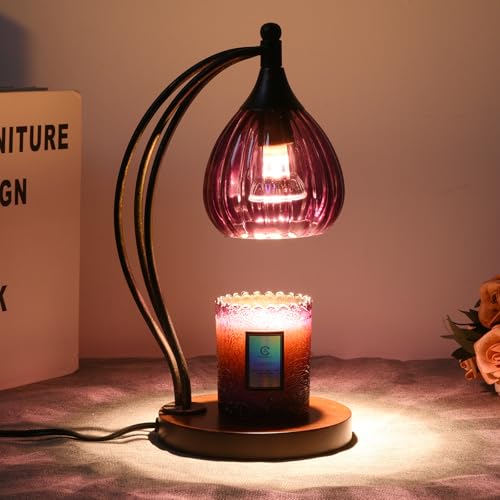 Candle Warmer Lamp with Timer Dimmer - Candle Light Warmer for Jar Candles with 2 Bulbs - Electric Candle Lamp Wax Warmer ...