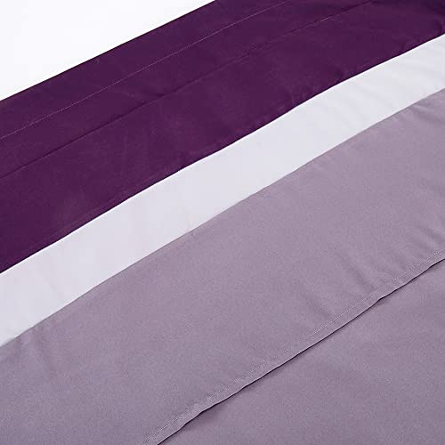 Chezmoi Collection Linnea 4-Piece Luxury Purple/Lavender/Gray Cherry Blossom Floral Embroidery Window Curtain Panel Set wi...