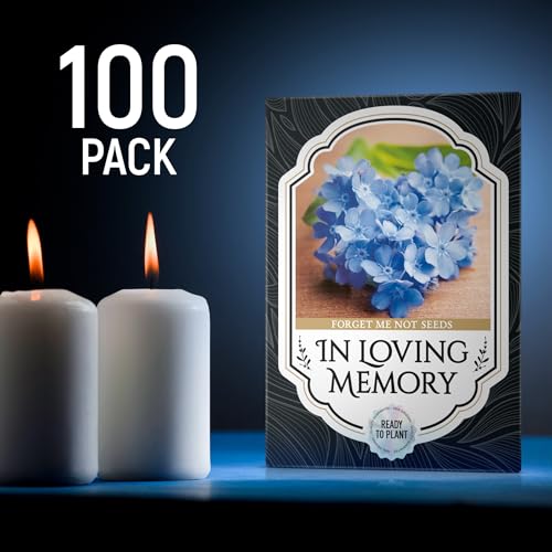 Memorial Forget Me Not Seeds for Celebration of Life – Funeral Favor Packets (100)