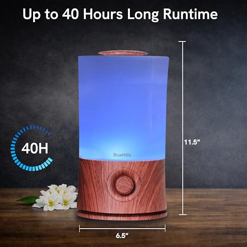 BlueHills Premium 2000 ML XL Essential Oil Diffuser Aromatherapy Humidifier for Large Room Home 40 Hour Run Huge Coverage ...