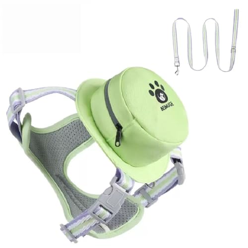 YooHoStar No Pull Dog Harness Set with Pouches Dog Saddle Bag, Adjustable No-Choke Dog Harness Collar and Leash Set with S...