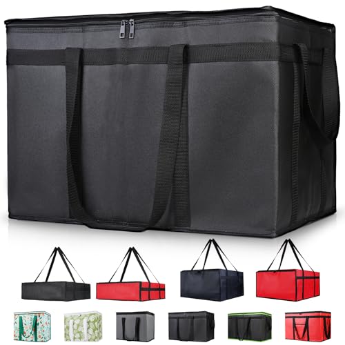 CIVJET Insulated Food Delivery Bag, XXXL Insulated Reusable Grocery Cooler/Hot Bags, Tote Bag for Shopping/Travel/Doordas...