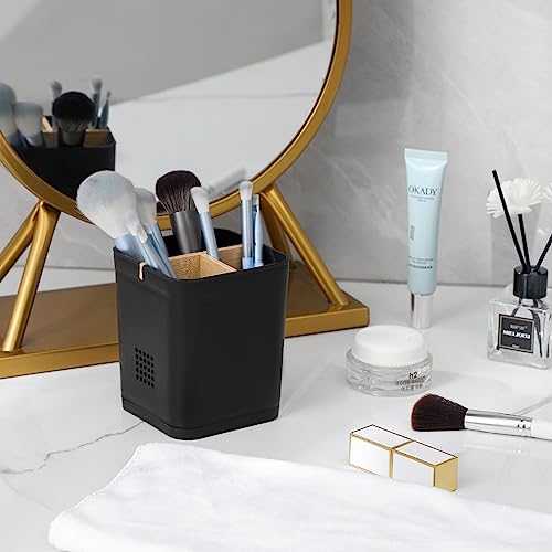 Electric Toothbrush Holder 3 Slots Tooth Brushing Holder with Bamboo Dividers for Bathrooms, Plastic Toothbrush and Toothp...