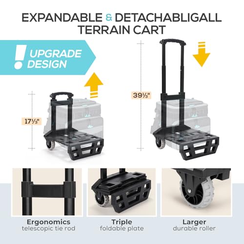 TOURIT 48 Can Collapsible Cooler with Wheels, Insulated Rolling Cooler with All-Terrain Cart, Waterproof Soft Sided Cooler...