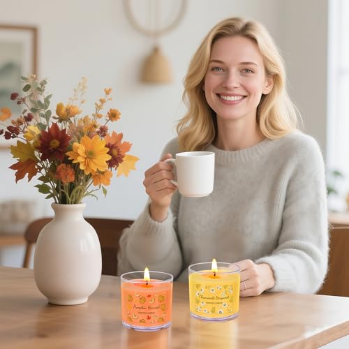 Fall Candles Bulk, 12 Pack Scented Candles for Home, Candle Set for Women, Small Soy Candles Scent of Pumpkin Vanilla Cara...