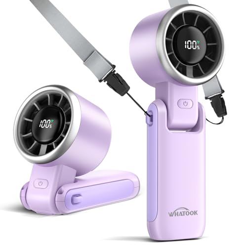 WHATOOK Portable Handheld Turbo Fan:12m/s Strong Wind 15000RPM High Speed Mini Fan, 4000mAh Battery Rechargeable Personal ...